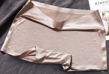 Sexy Ice Silk Women Underwear Boxer Graphene Lady Underpant Breathable Comfortable Girl's Panties Ultrathin Short Panties Tangas Gold-L-1pc