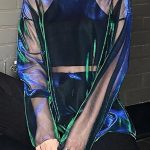 Solid See Through Tshirt Women Sexy Tops O-Neck Long Sleeve T Shirt For Women Clothing Club Y2k Aesthetic Egirl Tees Blue Green-L
