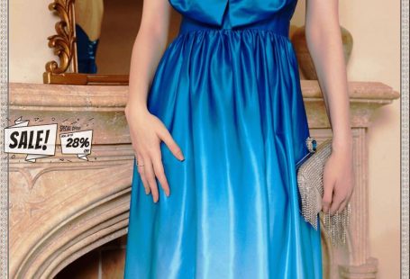 Summer Sexy Elegant Ombre Strapless Fitted Evening Gown with Bow