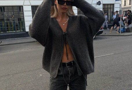Taooba-Autumn and winter strappy loose woolen tops for women Street style trendy woolen cardigan jackets for women Vestidos - Dark Grey / S