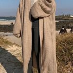 Vintage Loose Long Knitted Sweater Coat One Size / Black