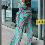 Women Sexy Summer Print Trousers Three-piece