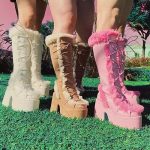 Women's Boots Platform Boots Plus Size Party Daily Club Solid Color Knee High Boots Winter Platform Wedge Heel Round Toe Fashion Cute Luxurious Suede Lace-up Dark Red Black White