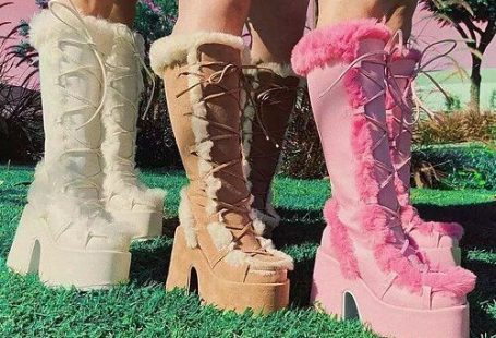 Women's Boots Platform Boots Plus Size Party Daily Club Solid Color Knee High Boots Winter Platform Wedge Heel Round Toe Fashion Cute Luxurious Suede Lace-up Dark Red Black White