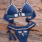 Womens Sexy Blue Shell Bikini