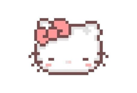 pixel hello kitty