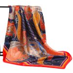 90*90 cm Markë luksoze Square Square Fashion Beach Beach Women Head Silk Wrap Spring Summer Summer Zonja Foulard Bandanna Muffler Hixhab - 09 / 90X90cm