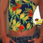 Blue Sexy Casual Print Backless Strapless Tops