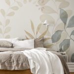 Colorful leaf design wallpaper | Bedroom inspiration