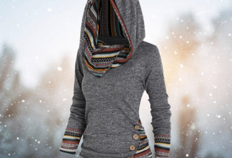 Elyn - Lässige Kapuzenjacke - Grau / 2XL