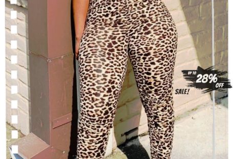 Leopard Print Sexy Casual Leopard Printing Turtleneck Skinny Jumpsuits