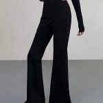 Mid Waist Cutout Flare Pants