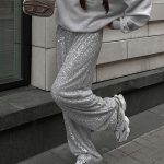 Oversized Sequin Straight Leg Pants