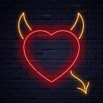 Premium Vector | Illuminated neon love heart