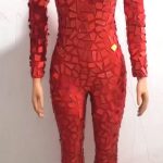 Red Mirrors Sexy Evening Jumpsuit Birthday Celebrate Bodysuit Outfit Women Dance Prom Performance