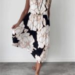 Robe imprimée à épaules dénudées - white / 2XL(US 16)