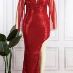 Sexy Party Formal Sequins V Neck Dresses