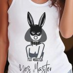 Sexy Submissive Tank Top with a Hot Bunny Mask - Yes Master - Sexy Dom Stickers