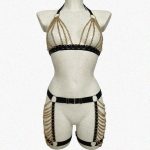 Sexy chain harness women's black sexy suit from GO GIRL GO