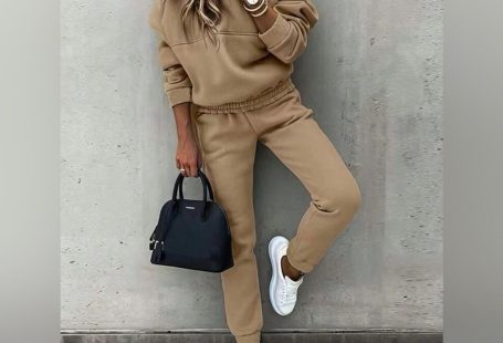 Shein Pants & Jumpsuits | Women's Solid Color Hoodie And Pants Two Piece Tracksuit | Color: Tan | Size: M