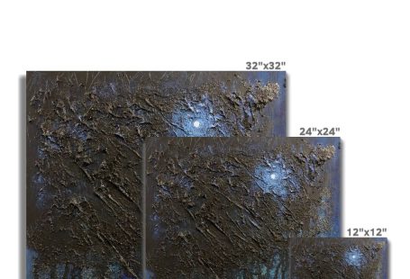The Blue Moon Wood Abstract Painting | Canvas - 16x16