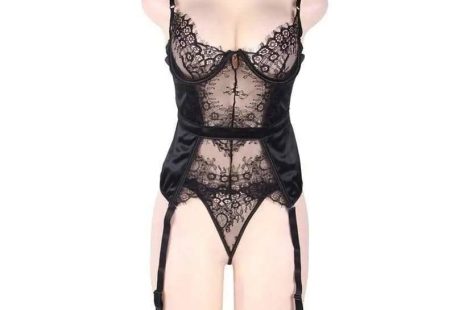 Transparente Dessous Sexy Hot Érotique Lingerie Sexy En Dentelle - 3XL / Black