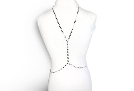 Women's Cleo Sequin Body Chain In Silver | Jagged Halo Jewelry