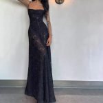 YESMYTOOL  -  Women's Black Corseted Floral jacquard Woven Maxi Dress straps sleevless party dress new sexy summer dresses - Black / L