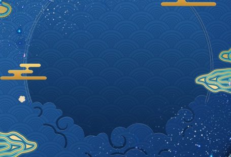 Elegant Blue Paper Cut Gold Rim Antique Poster Background Wallpaper Image For Free Download - Pngtree