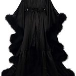 Old Hollywood Feather Robe Sexy Boudoir Robe Feather Bridal Robe Satin Long Wedding Scarf New Custom Made