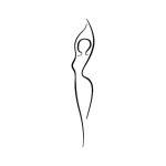 Premium Vector | Beauty woman line body silhouette Freedom female line figure model Abstract drawing of girl