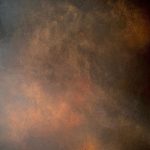 'Tempest' - Mottled Blacks Greys with Metal Orange Rust Tones - 60x60cm