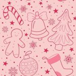 pink christmas pattern wallpaper