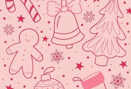 pink christmas pattern wallpaper