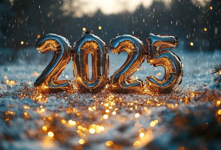 2025 New Year Wallpaper: Festive Winter Scene Background