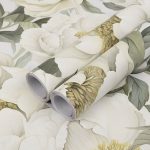 Abyssaly Floral Peel and Stick Wallpaper 17.7" x 118" Removable Self Adhesive Wallpaper Vinyl Contact Wall Paper for Bedroom Bathroom Closet Countertop, Size:17.7" x 118", White