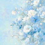 Download premium image of Flowers wallpaper painting graphics outdoors. about wallpaper, backgrounds, flower, plant, and blue aesthetic 14896577