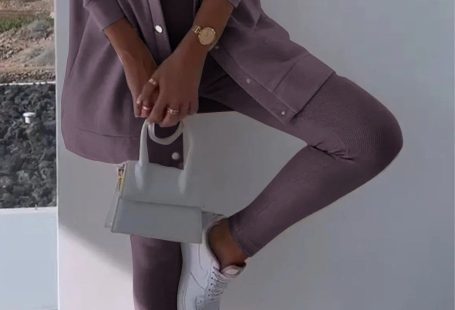 Dreiteiliges Set aus Strickjacke und Sweatshirt mit Kapuze  - gray purple / M(UK 10)