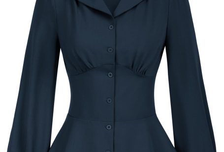 GRACE KARIN Button Down Shirts for Women Fall Peplum Tops Long Sleeve Work Blouse Collared Shirt Dressy Top