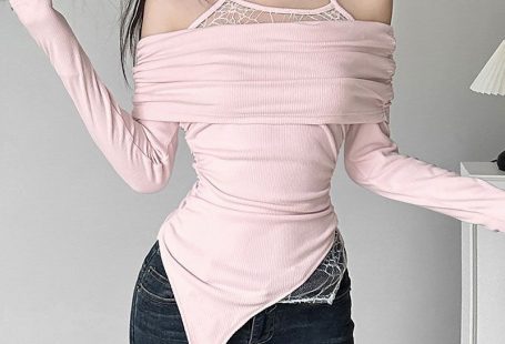 Sexy Vintage Crop Tshirts Long Sleeve Slim T Shirt 2024 Autumn New Korean Style Chic Sweet Y2K