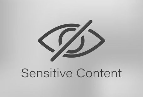 Premium Vector | Sensitive content crossed eye on blur background. Censured photo or video warning illustration.